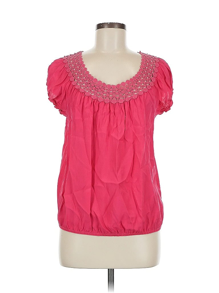 Pre-owned Max Edition Short Sleeve Blouse In Pink
