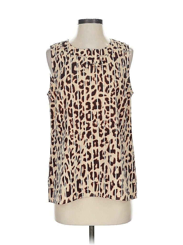 Pre-owned Cabi Sleeveless Blouse In White