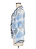 Taj 100% Silk Blue Long Sleeve Silk Top Size M - photo 5