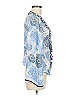 Taj 100% Silk Blue Long Sleeve Silk Top Size M - photo 4