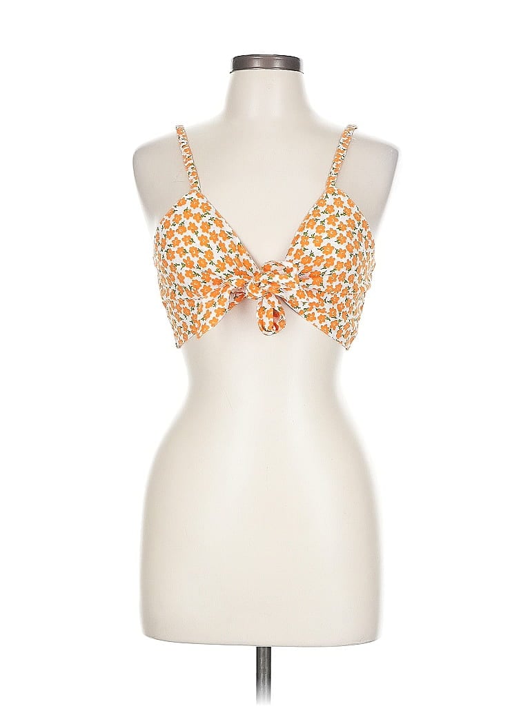 Pre-owned Asos Design Tank Top Orange Halter Neckline Tops
