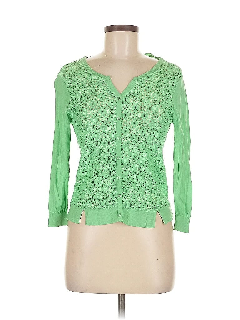 AUGUST SILK Pre-owned Cardigan Sweater In Green