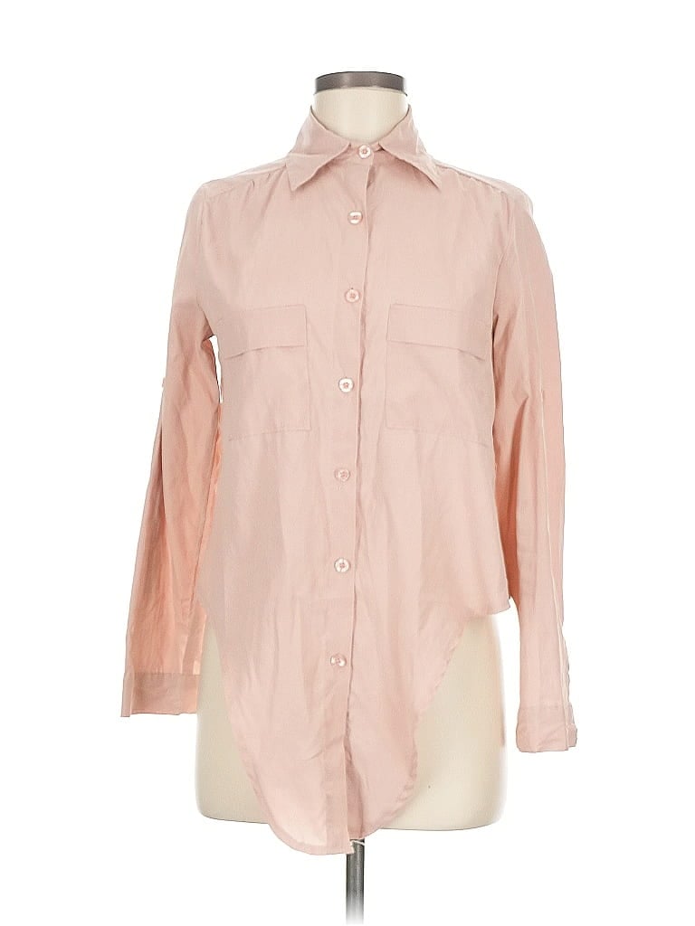Pre-owned Unbranded Long Sleeve Button Down Shirt In Pink