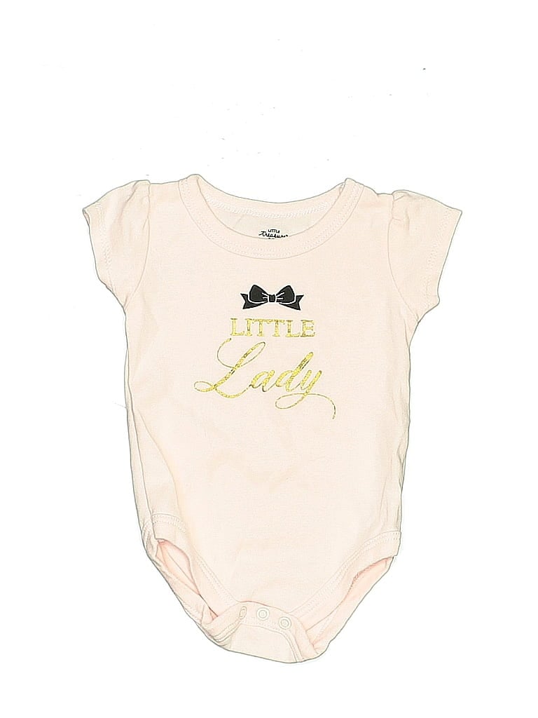 Pre-owned Little Treasure Babies' Short Sleeve Onesie In Gold