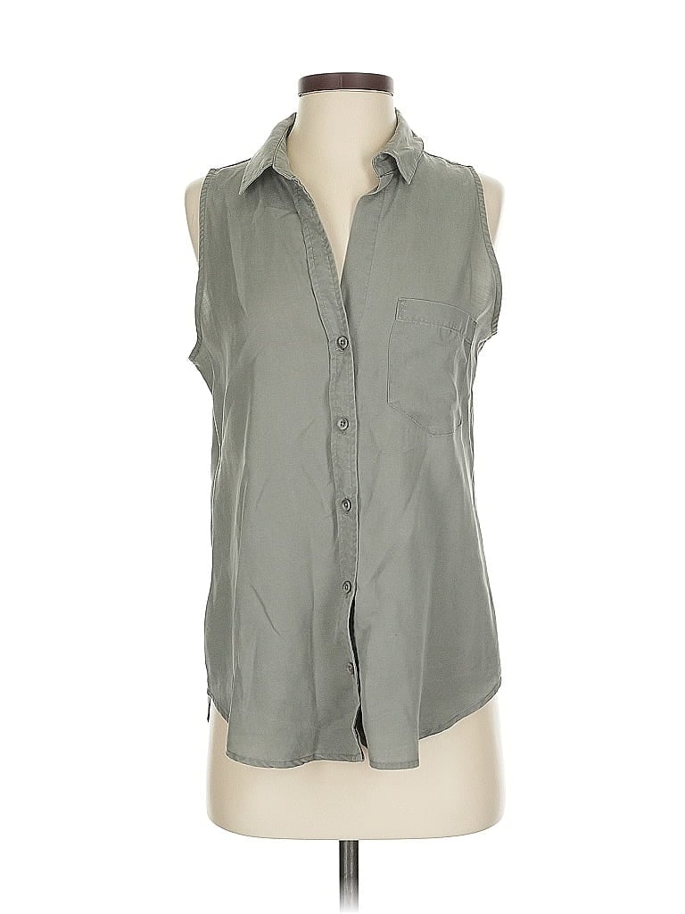 SIDE STITCH Pre-owned Sleeveless Button Down Shirt In Gray