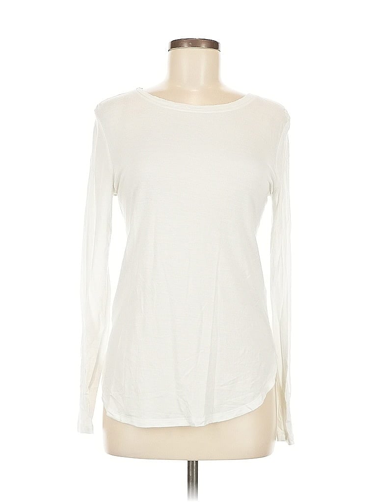 Pre-owned Banana Republic Long Sleeve T-shirt In White