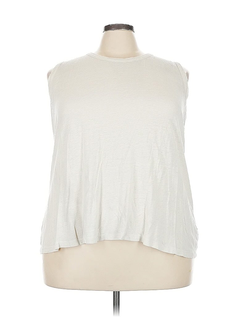 Pre-owned Lane Bryant Sleeveless T-shirt In Silver