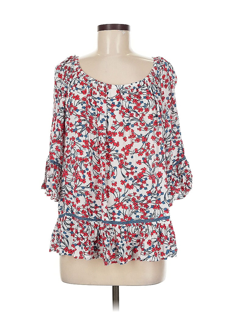 Pre-owned Fever 3/4 Sleeve Blouse In Red