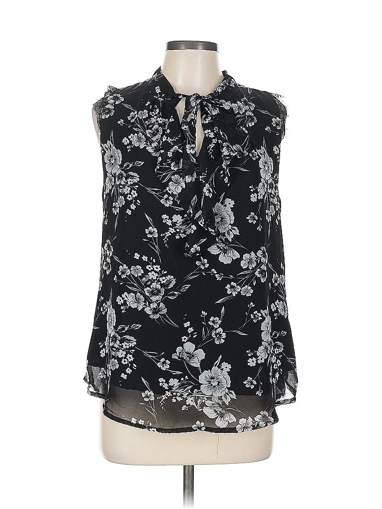 Pre-owned T Tahari Sleeveless Blouse In Black