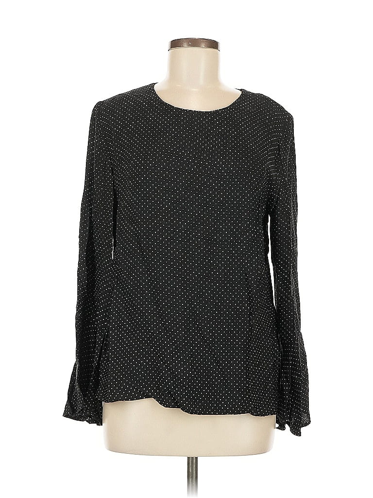 Pre-owned Ann Taylor Long Sleeve Blouse In Black