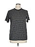 Eighty Eight 100% Cotton Tweed Gray Black Short Sleeve Turtleneck Size XL - photo 1