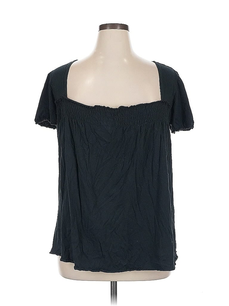 Pre-owned Unbranded Short Sleeve Blouse In Blue