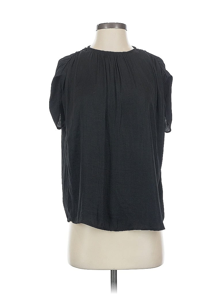Pre-owned Maison D' Amelie Short Sleeve Blouse In Black
