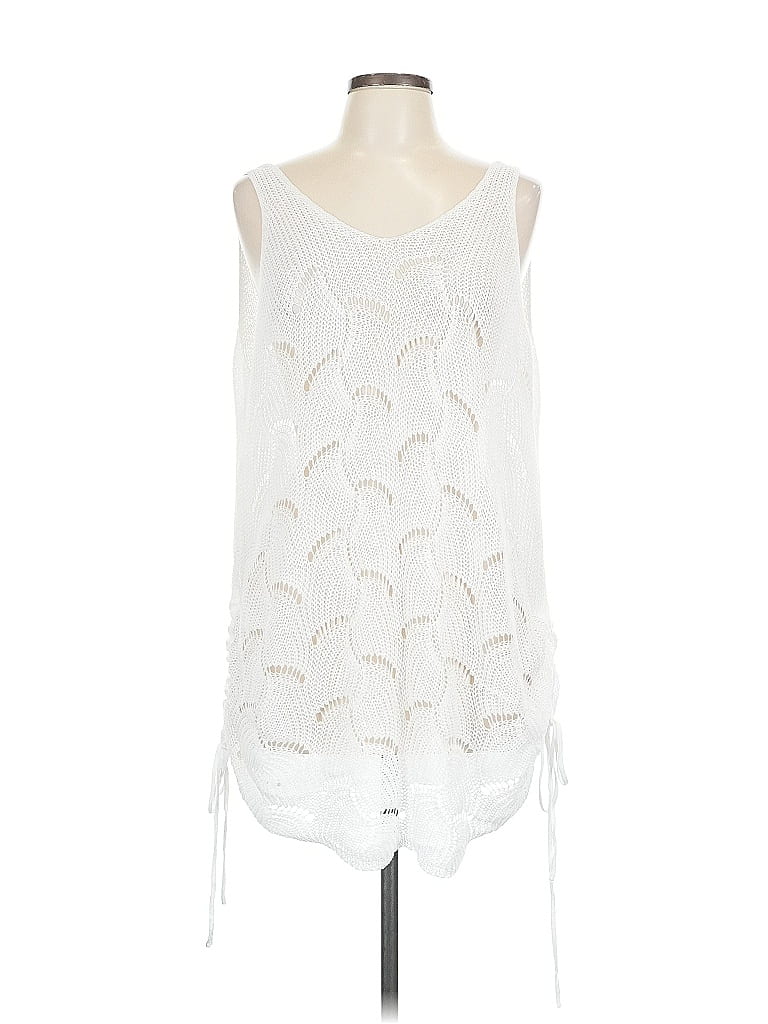 Pre-owned Unbranded Sleeveless Blouse In White