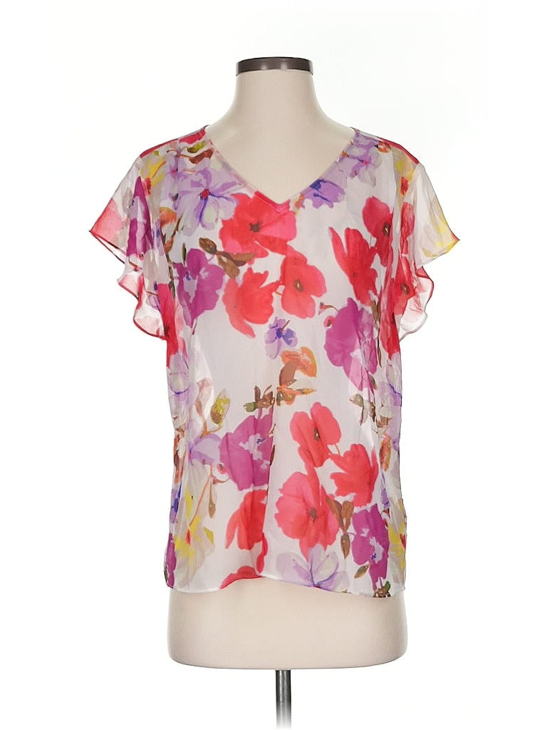 CABI Pre-owned Short Sleeve Blouse In Purple