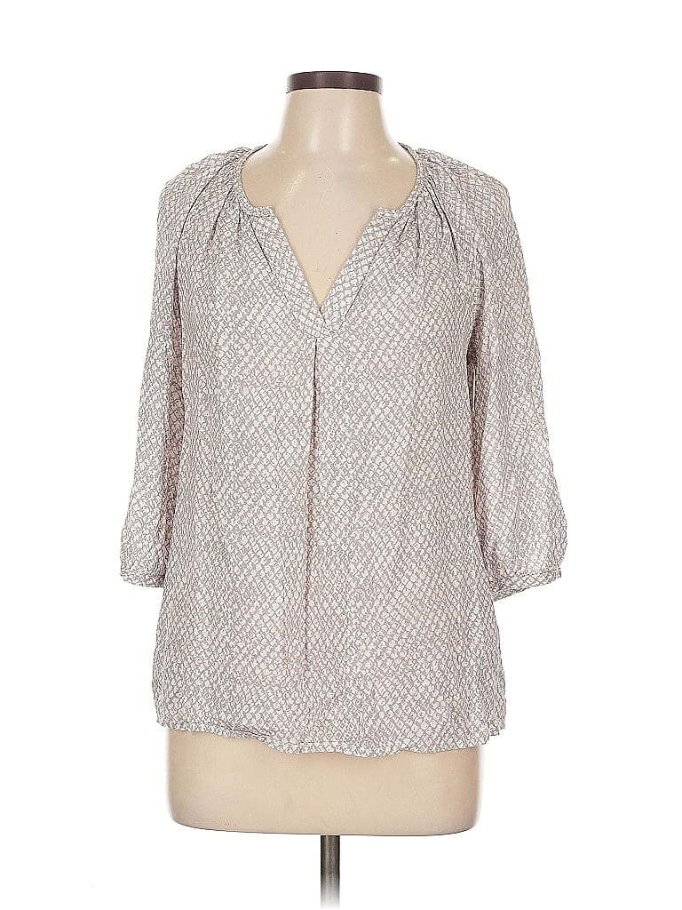 Pre-owned Rose & Thyme 3/4 Sleeve Blouse In Gray