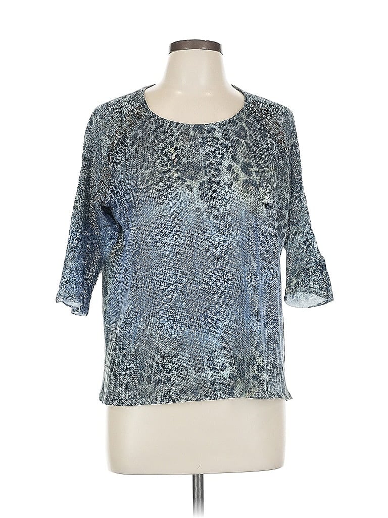 Pre-owned Chico's 3/4 Sleeve Blouse In Blue