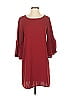 Everly 100% Polyester Solid Burgundy Casual Dress Size S - photo 1