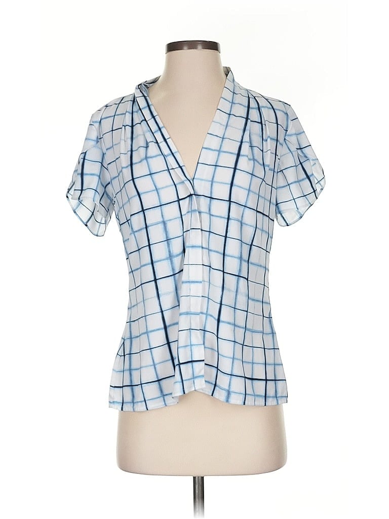 Pre-owned Calvin Klein Short Sleeve Blouse In Blue