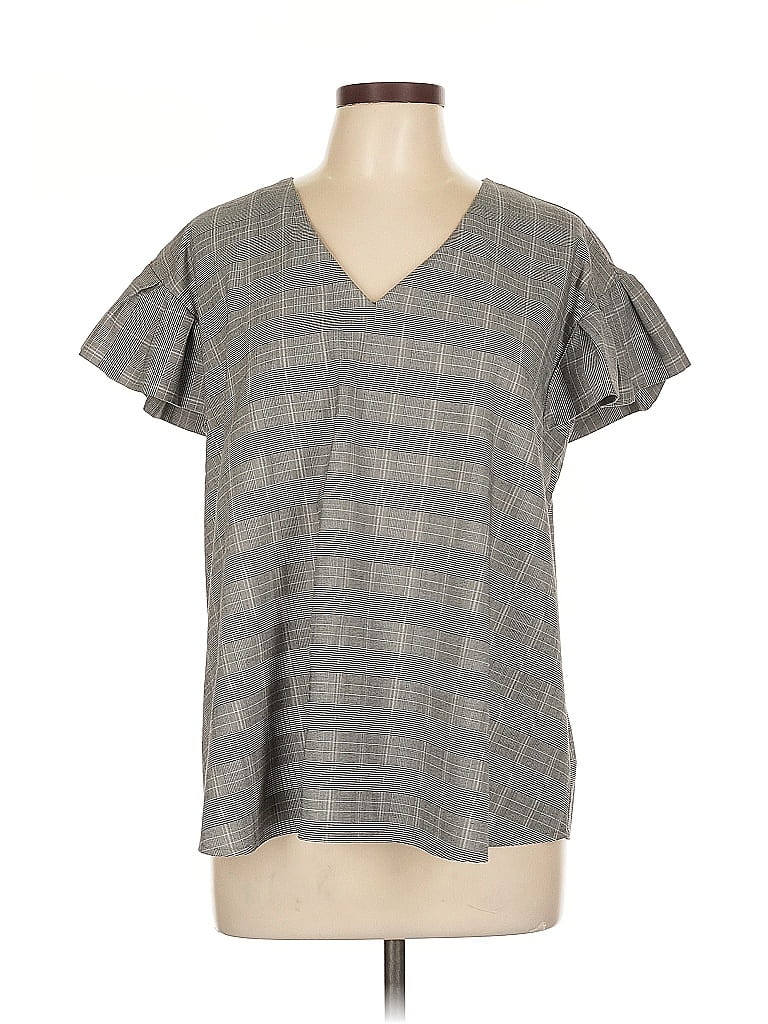 Pre-owned Worthington Short Sleeve Blouse In Gray