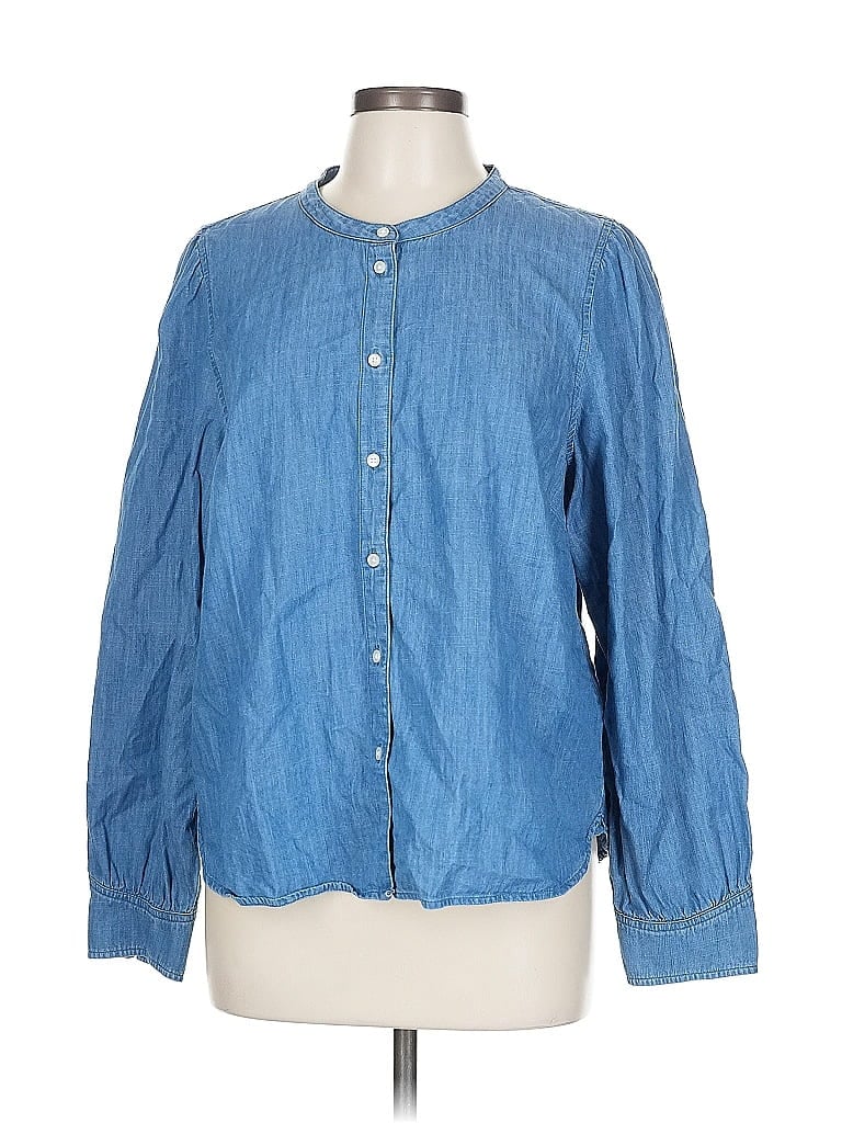 Pre-owned Point Sur Long Sleeve Button Down Shirt In Blue