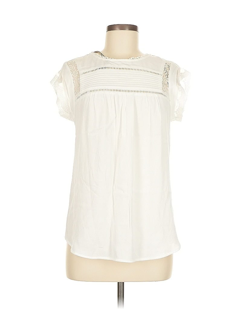 Pre-owned Daniel Rainn Short Sleeve Blouse In White