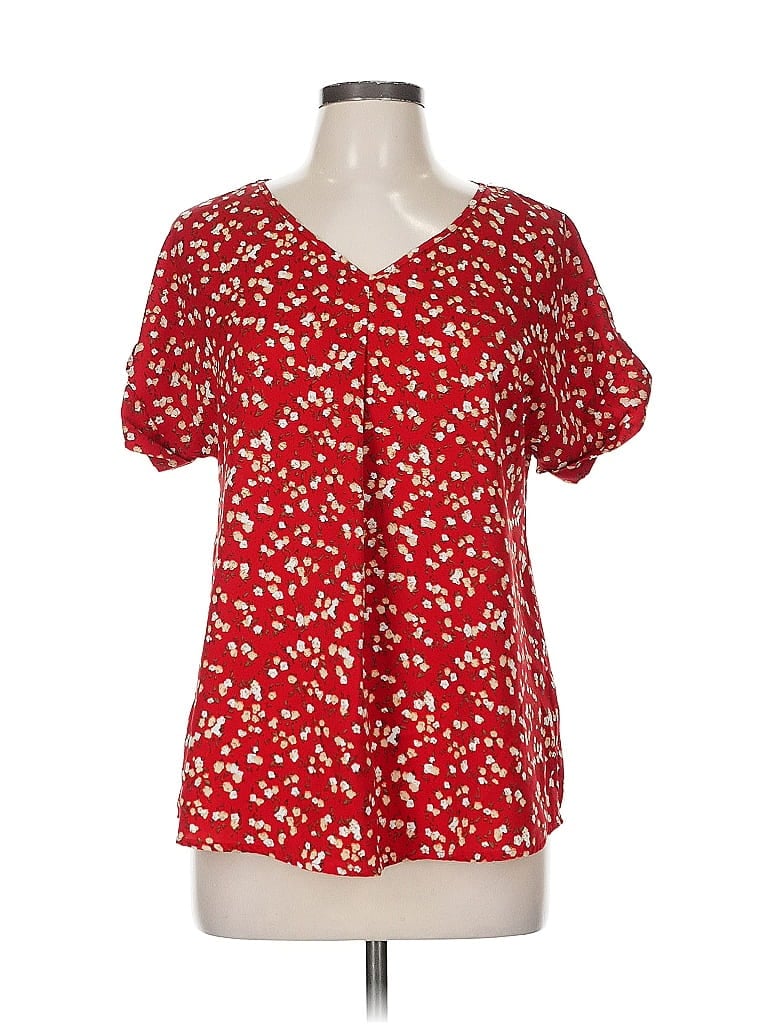 ASSORTED BRANDS Pre-owned Short Sleeve Blouse In Red