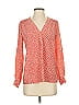 Kachel 100% Silk Red Long Sleeve Silk Top Size 0 - photo 1