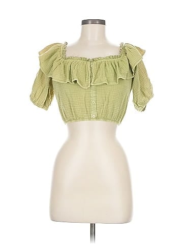 Blue Blush Short Sleeve Blouse (view 1)