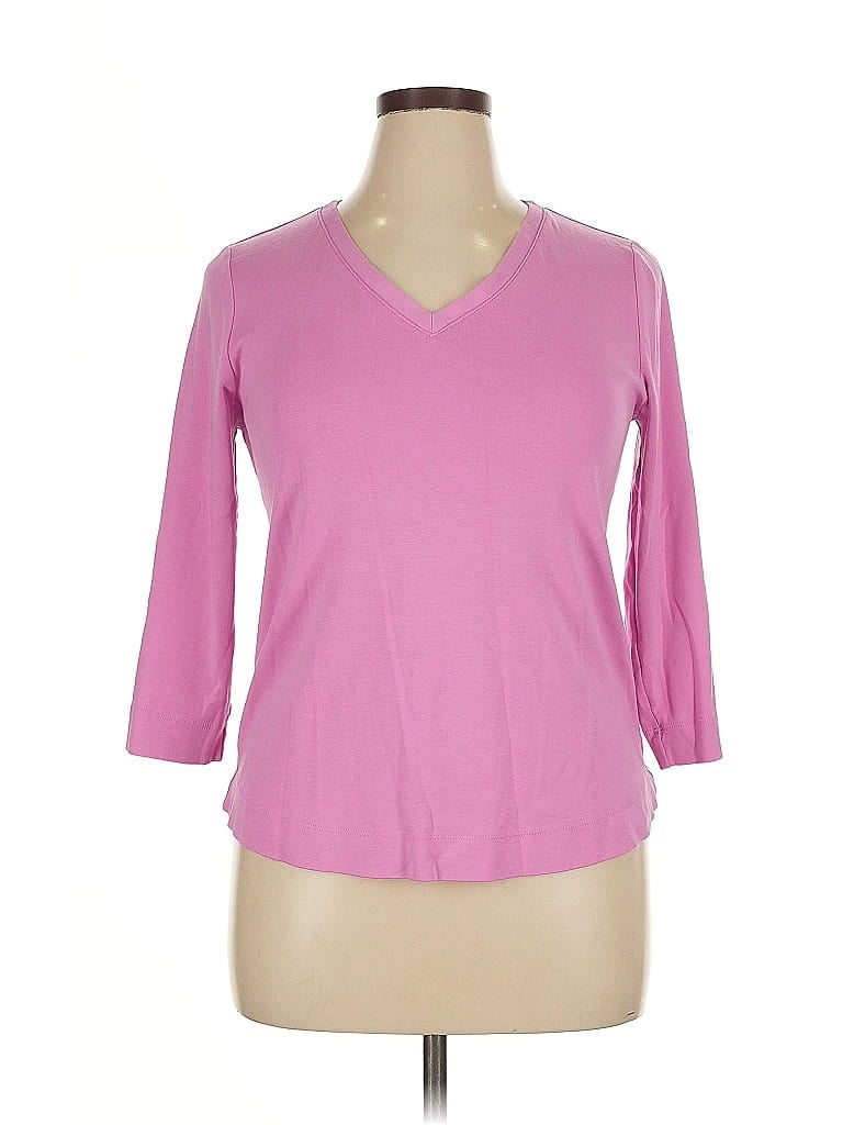 Pre-owned Chico's 3/4 Sleeve T-shirt In Pink