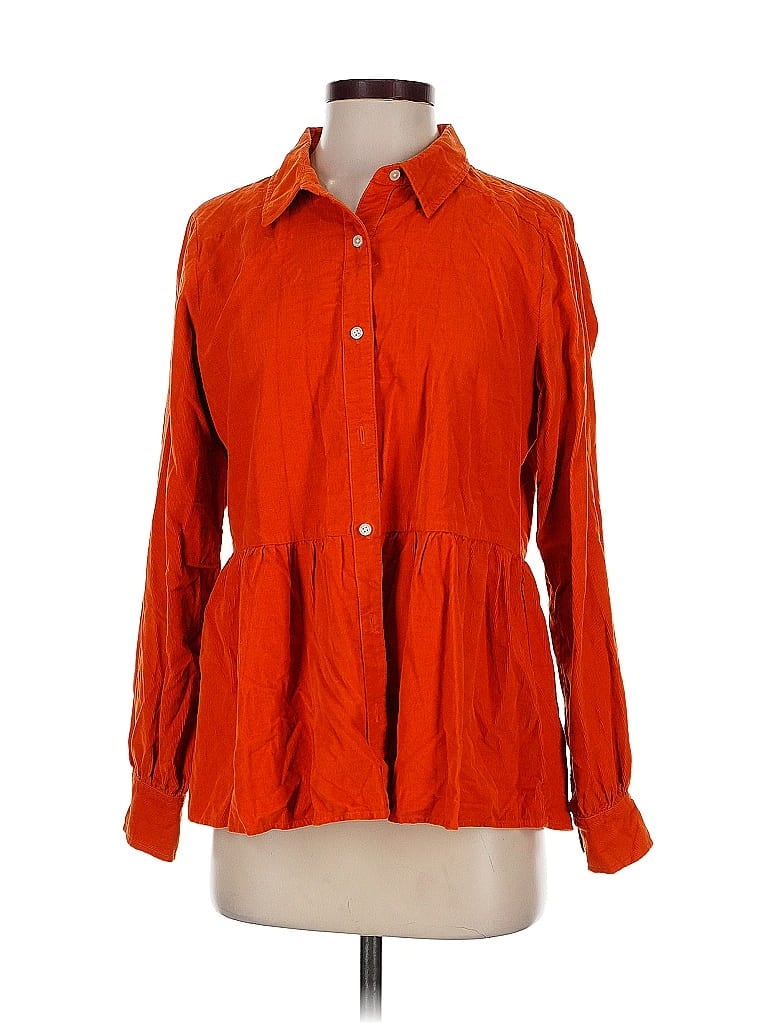 Pre-owned Ann Taylor Loft Outlet 3/4 Sleeve Blouse In Orange