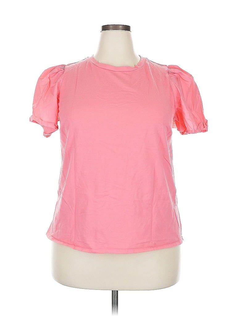 Pre-owned A New Day Short Sleeve Top Pink Sweetheart Neckline Tops