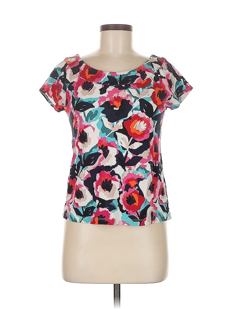 Pre-owned Rafaella Short Sleeve Blouse In Blue