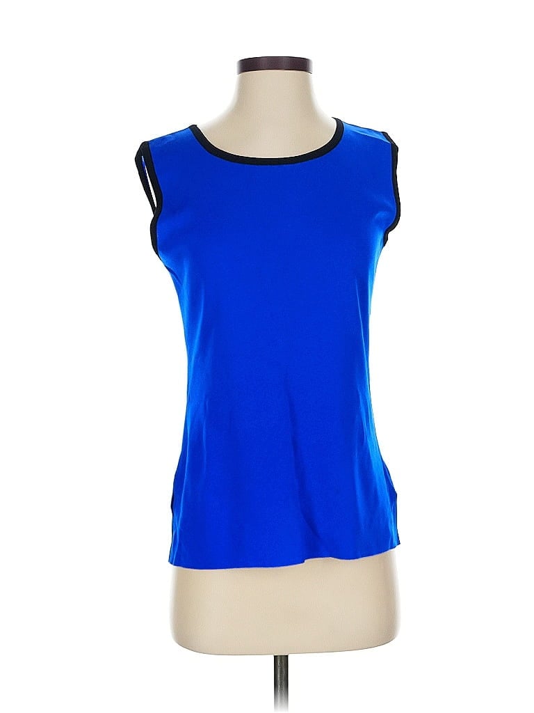 Pre-owned Misook Sleeveless Top Blue Scoop Neck Tops