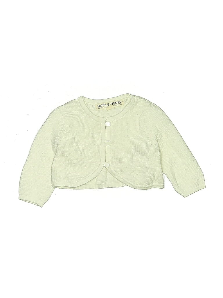 Pre-owned Hope & Henry Babies' Cardigan Sweater In Green