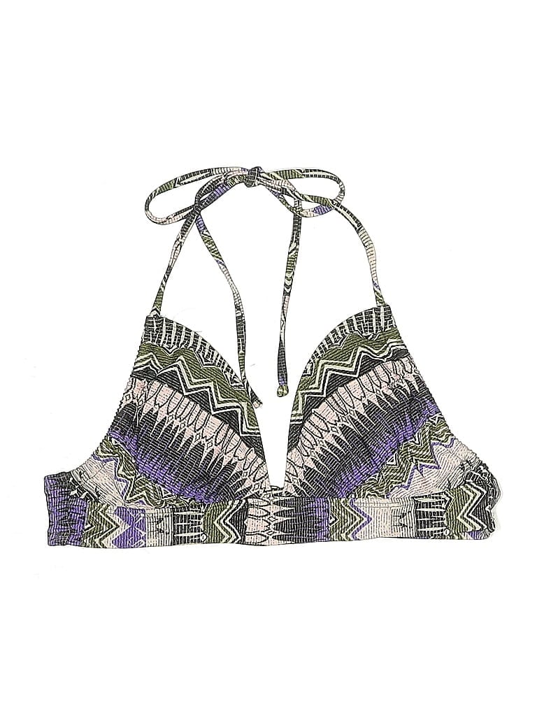 Pre-owned Mossimo Swimsuit Top Purple Print Pattern Swimwear