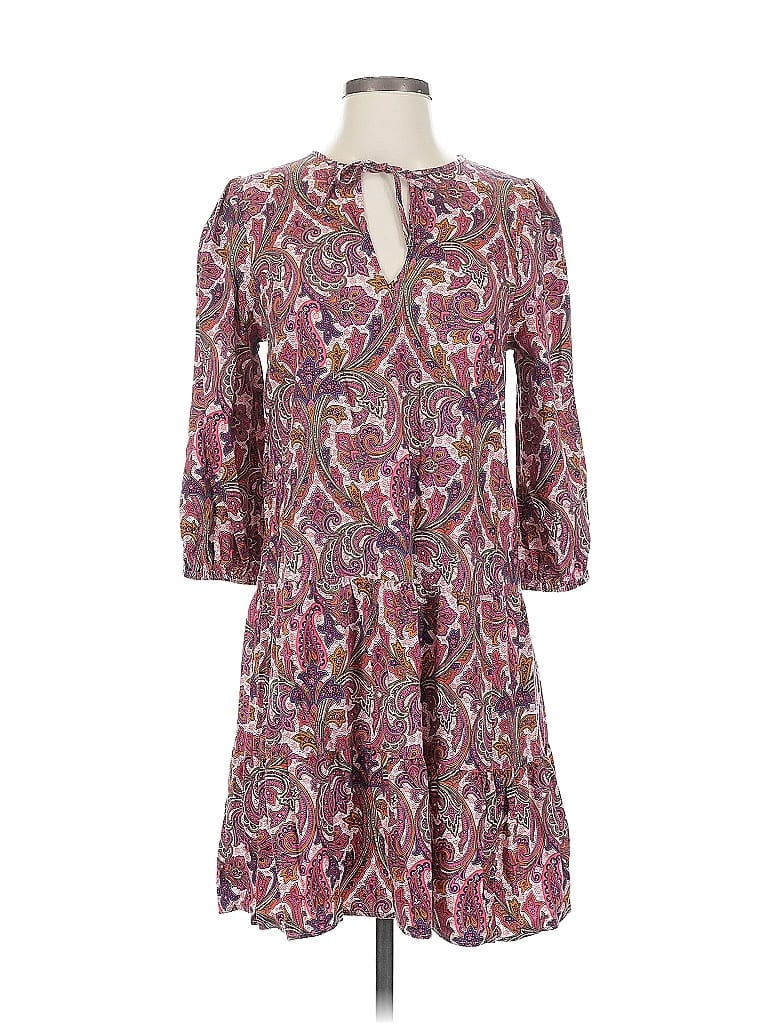 Pre-owned Ann Taylor Loft Outlet Casual Dress In Burgundy