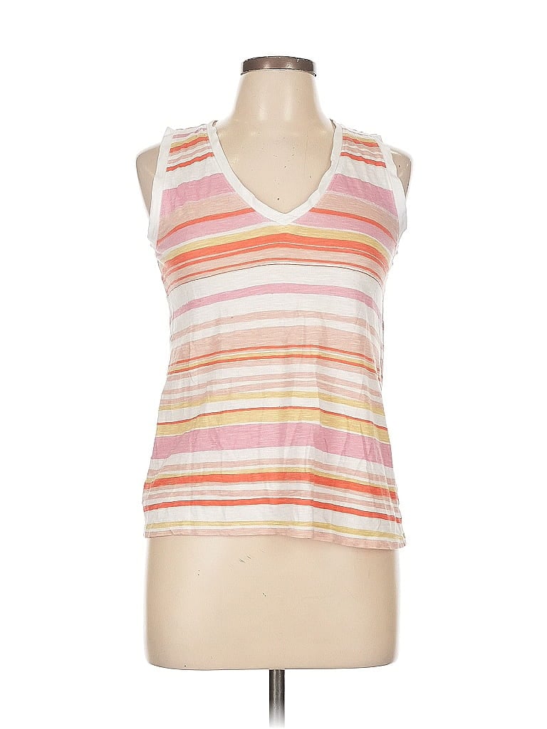 Pre-owned Ann Taylor Loft Sleeveless T-shirt In White