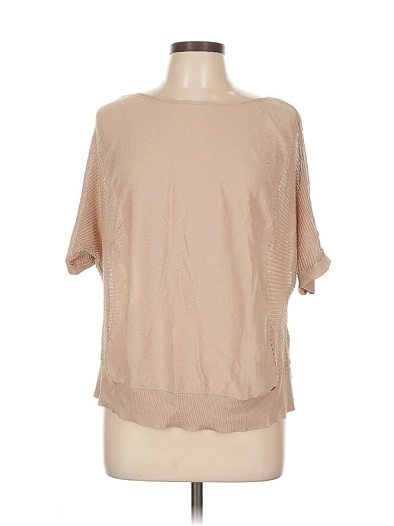 Pre-owned Calvin Klein Short Sleeve Blouse In Brown