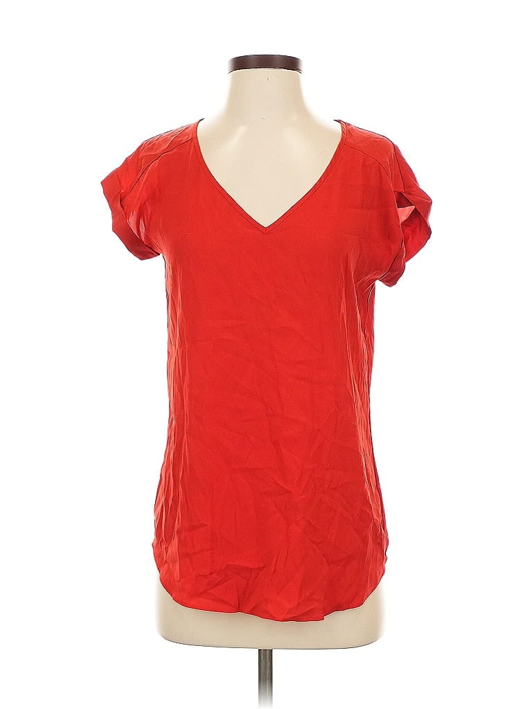 Pre-owned Express Short Sleeve Top Red V Neck Tops