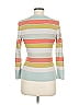 Tory Burch Stripes Gray Red Silk Pullover Sweater Size M - photo 2