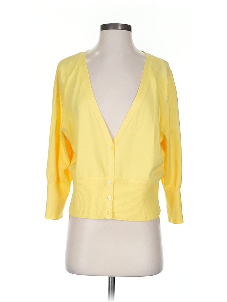 LANE BRYANT Pre-owned Cardigan Sweater In Yellow