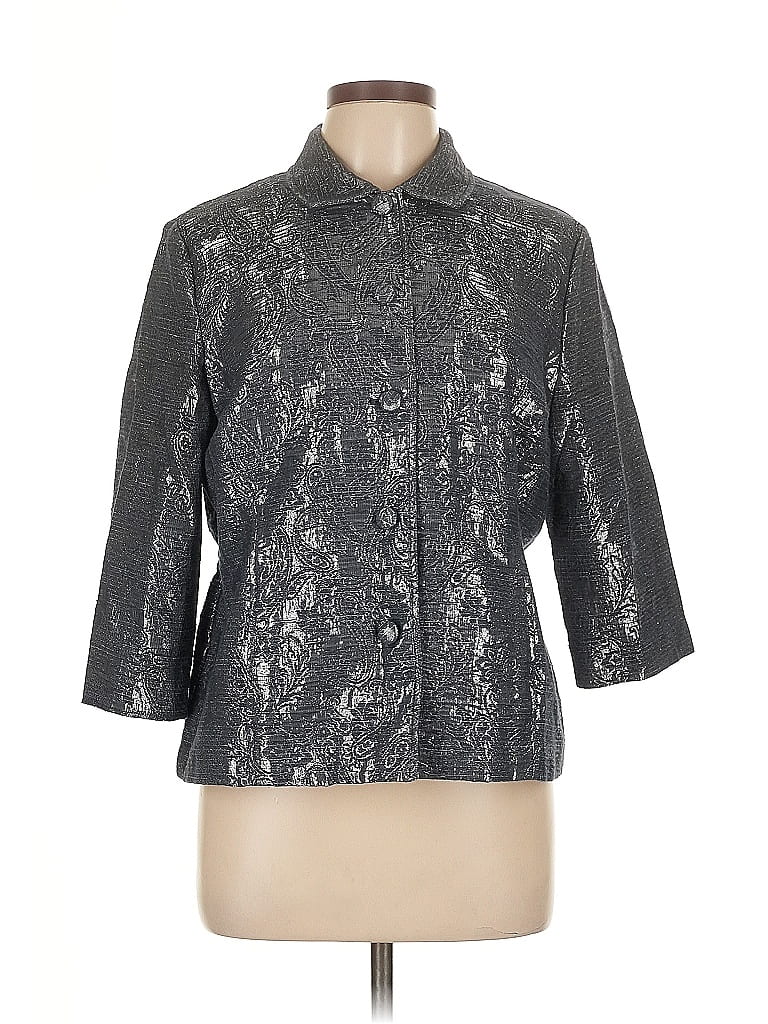 Click to view more detailed imagery on our partner's website Pre-owned Alfred Dunner Cardigan Sweater In Silver