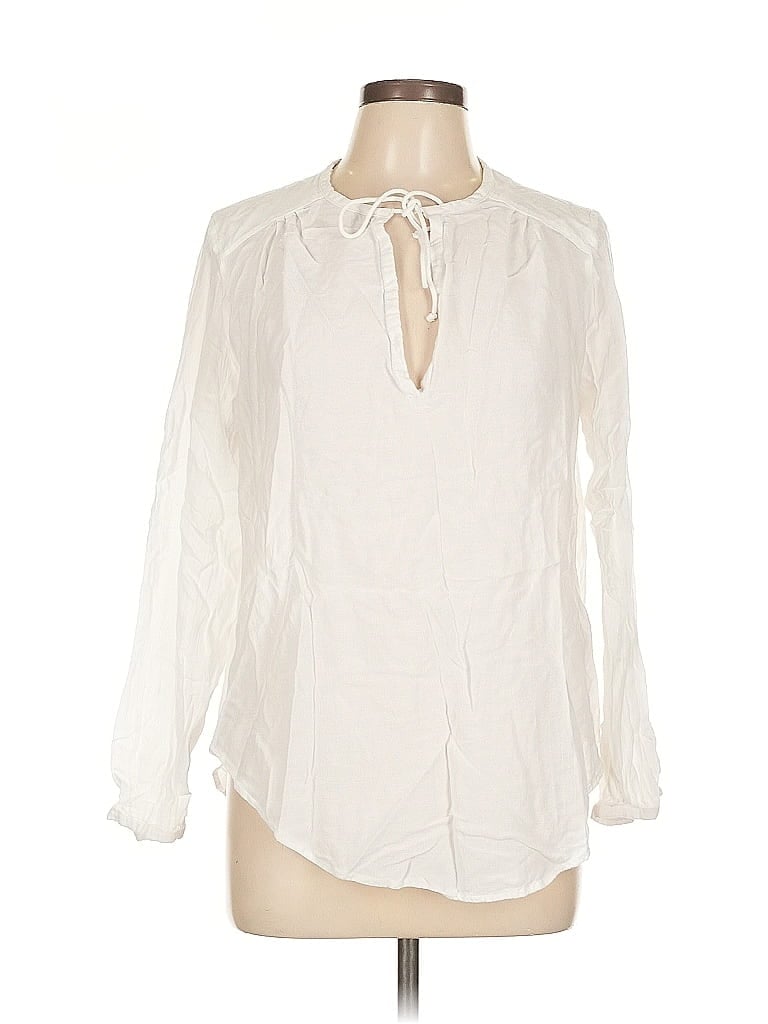 Pre-owned H&m L.o.g.g. Long Sleeve Blouse In White