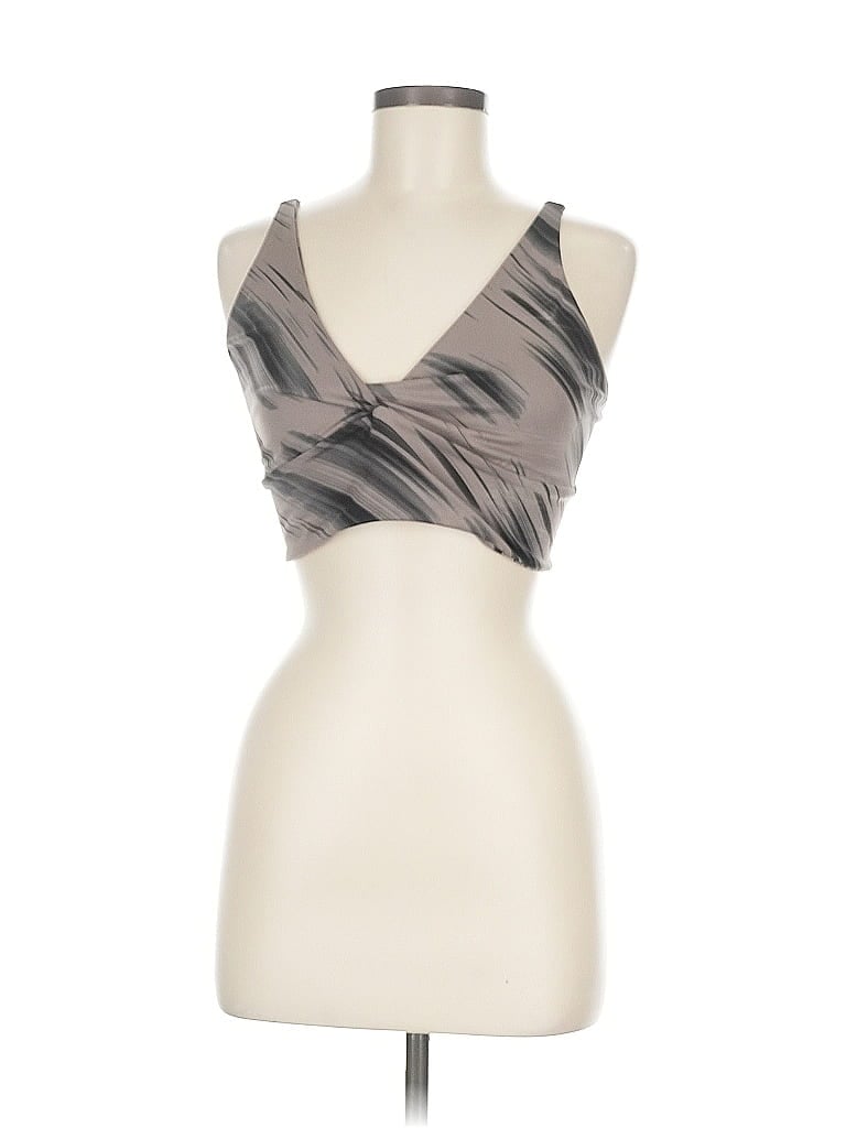 Pre-owned Zella Tank Top Gray Strapless Neckline Tops