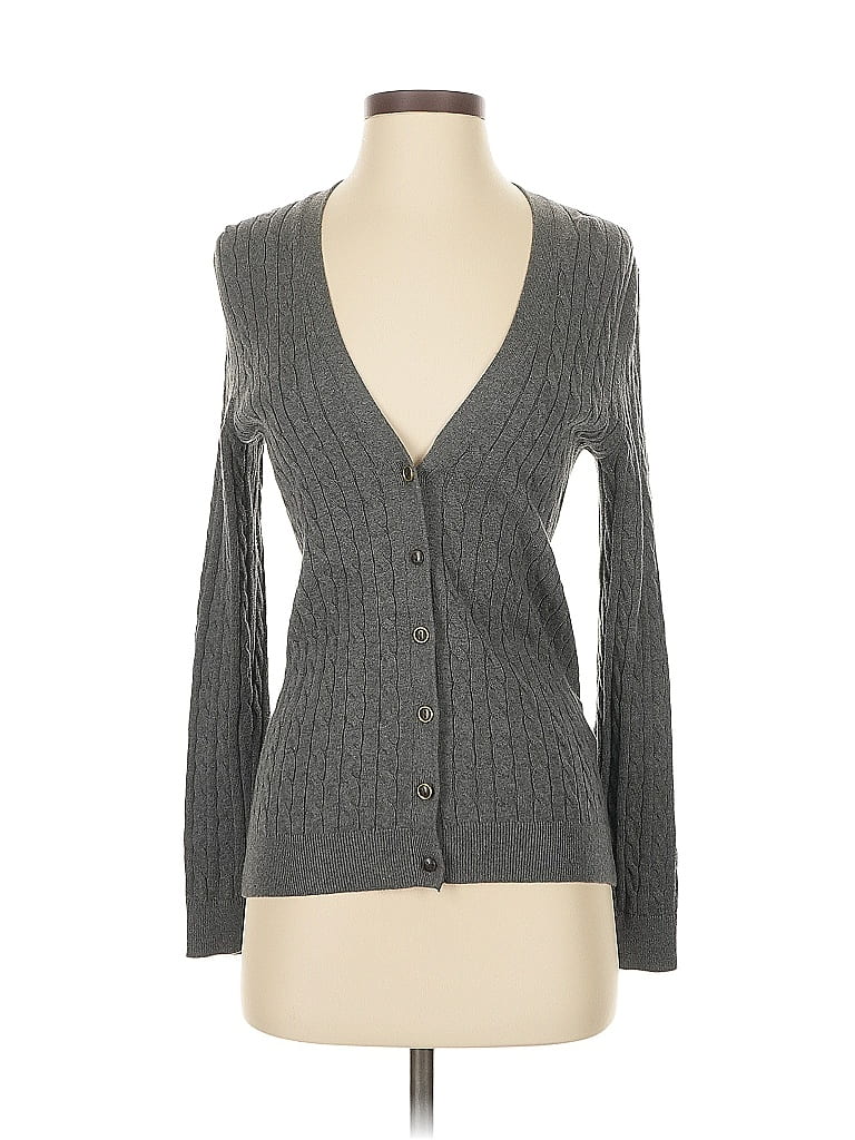 Pre-owned Lands' End Cardigan Sweater In Gray