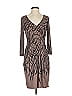 Max and Cleo Graphic Brown Cocktail Dress Size S - photo 1