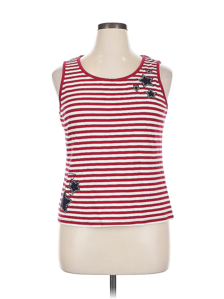 Pre-owned Karen Scott Tank Top Red Strapless Neckline Tops