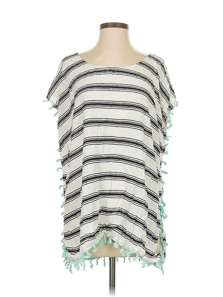 Pre-owned Victoria's Secret Short Sleeve Top Green One Shoulder Neckline Tops