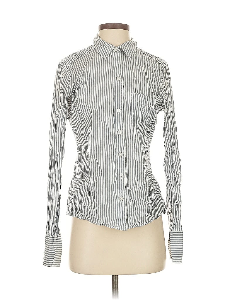 Pre-owned Abercrombie & Fitch Long Sleeve Button Down Shirt In Gray